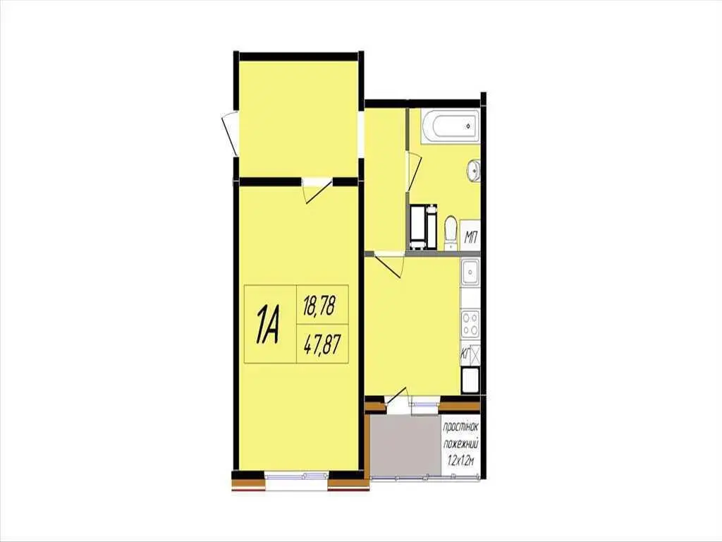 1-комнатная квартира в новом доме на Юровке