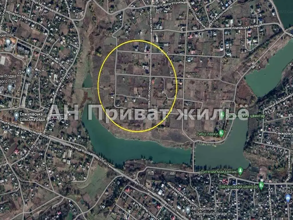 Ділянка 15 соток з видом на ставок в Рибцях
