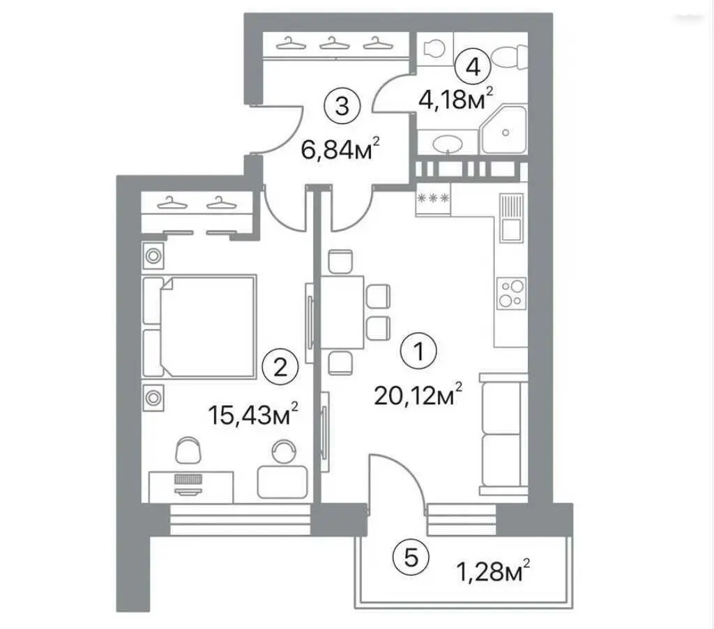 Однокімнатна квартира ЖК Оскар