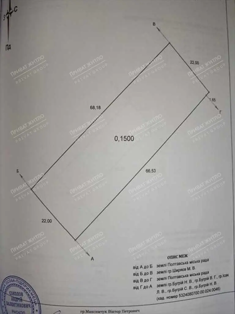 Ділянка під будівництво в Гожулах.