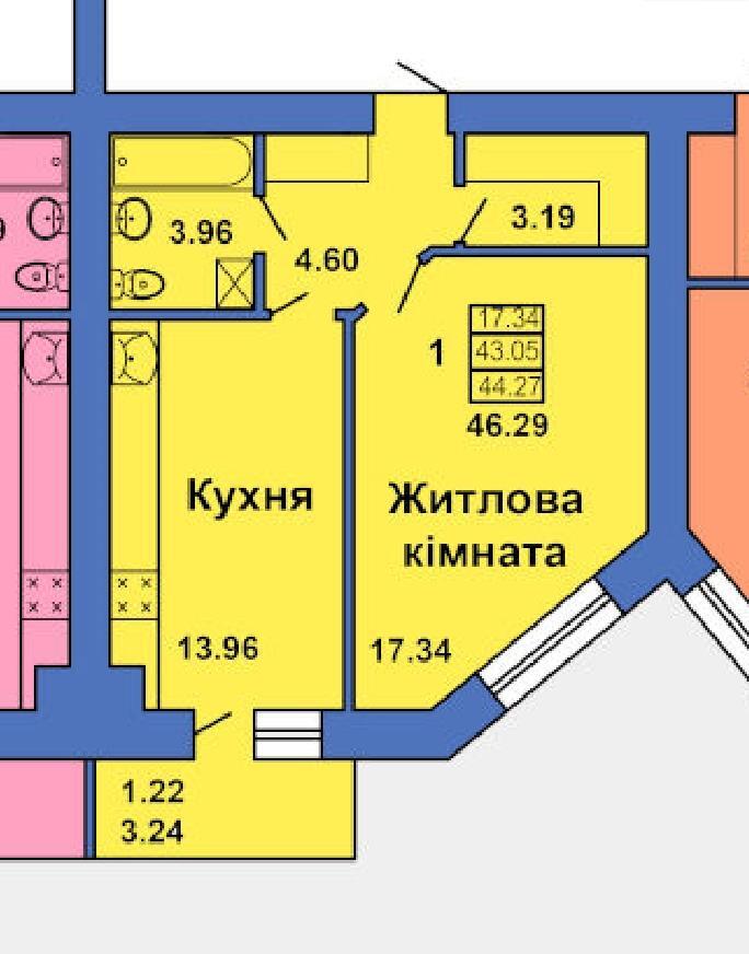 Однокімнатна квартира в новобудові на Половках