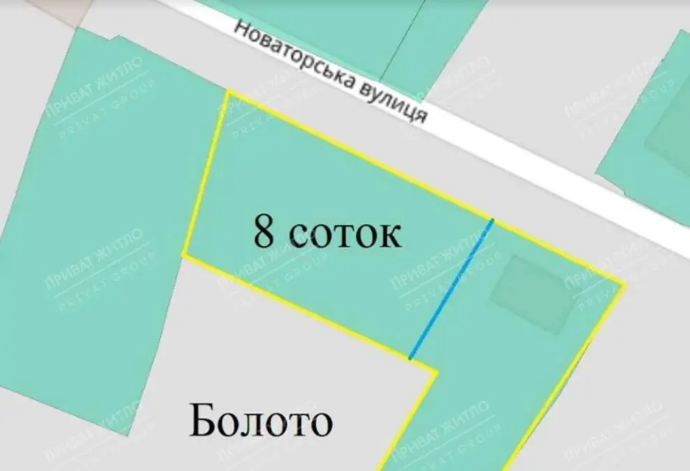  Пропонуємо Вам  земельну ділянку площею 8 соток на вул. Новаторській (Лісок)