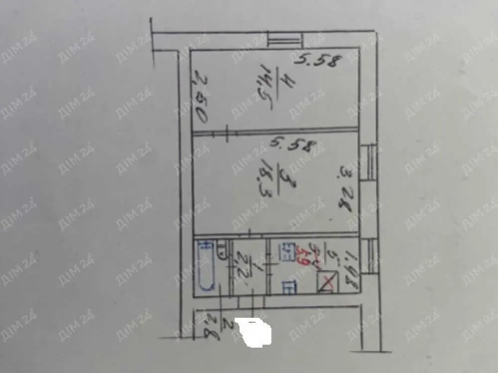2 кімнатна квартира з автономним опаленням.