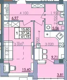 Простора 1-кімнатна квартира в ЖК «Пелюстковий»