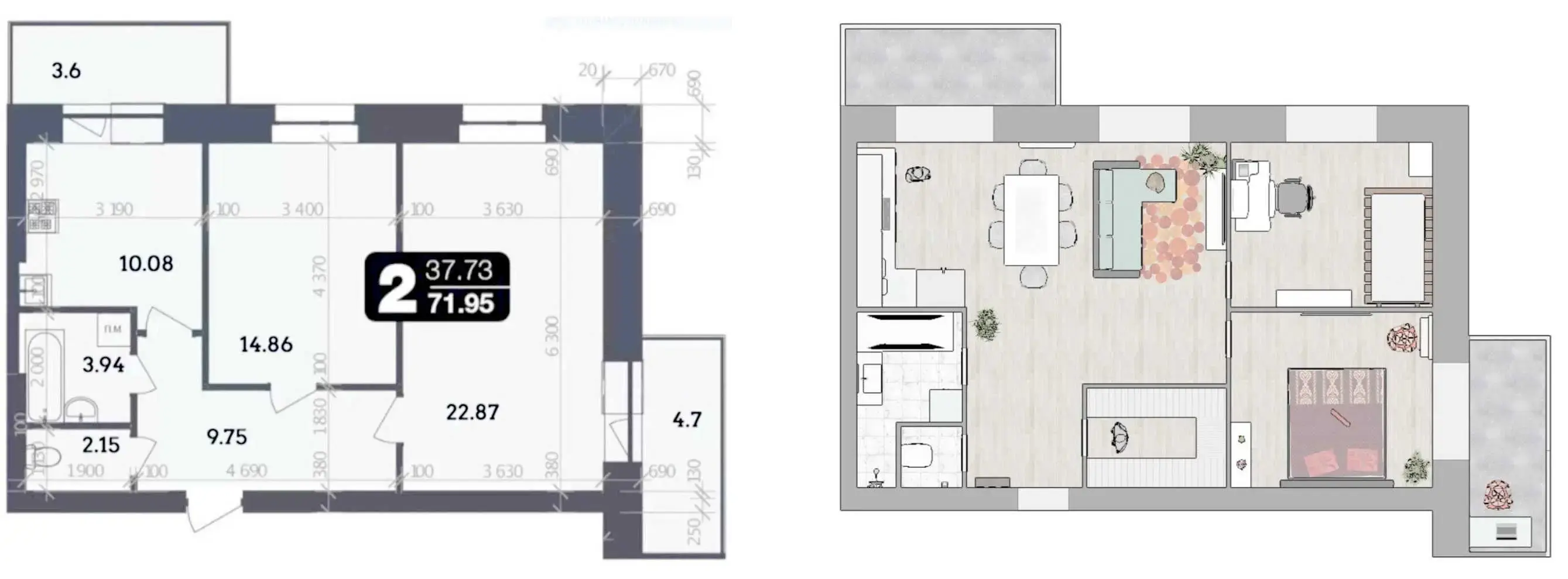 2 кімнатна квартира в ЖК «Стандарт», Полтава