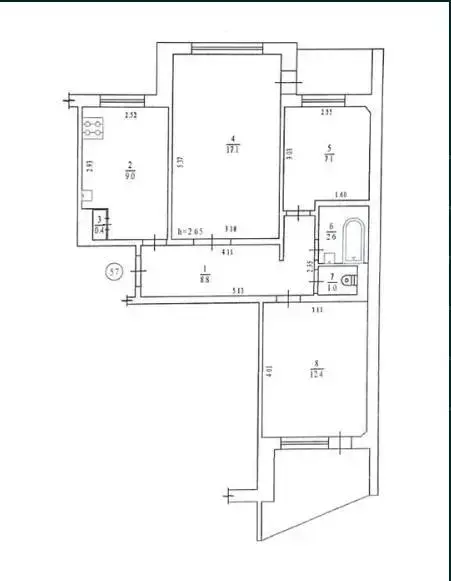 Затишна трикімнатна квартира на Алмазному