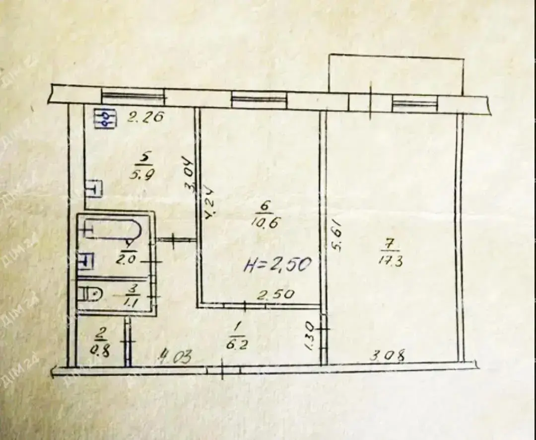 Продаж двокімнатної квартири з окремими кімнатами по кільцю
