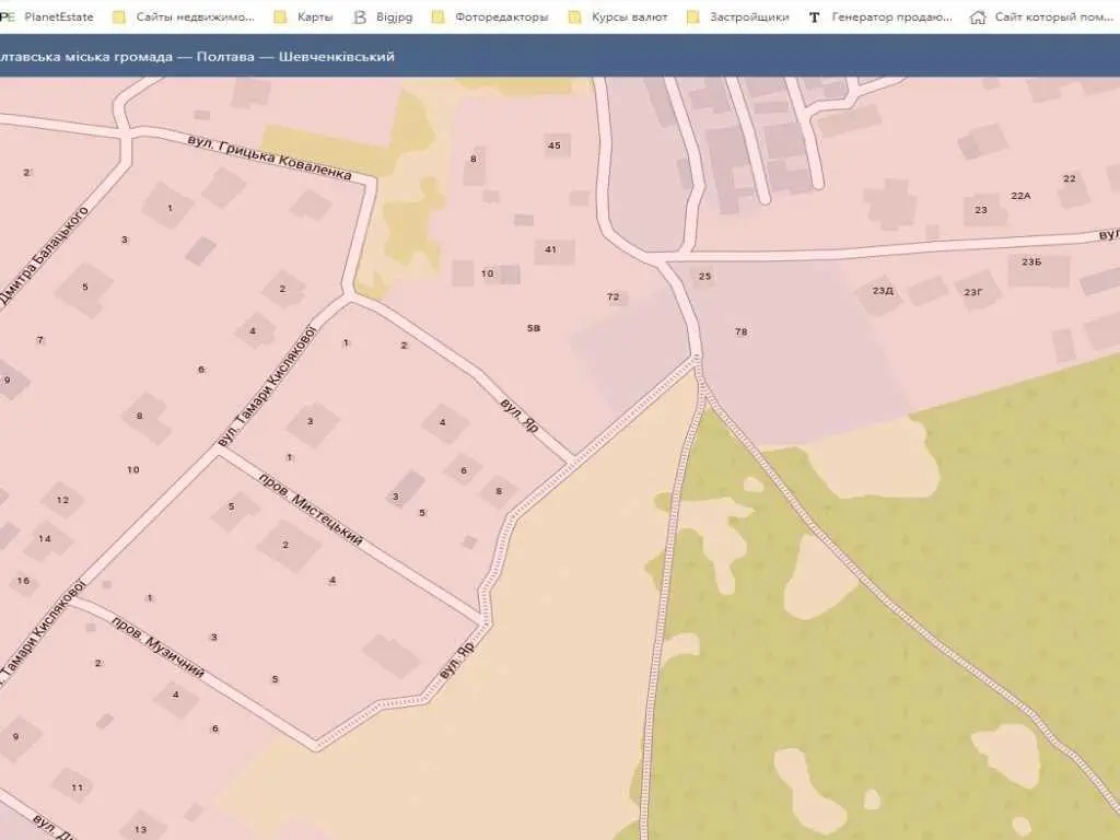 Ділянка землі під забудову сучасного будинку. 
